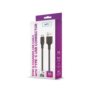 Setty cable USB - USB-C 1,0 m 3A black