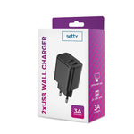 Setty charger 2x USB 3A black