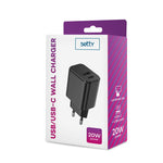 Setty charger 1x USB + USB-C 3A 20W black