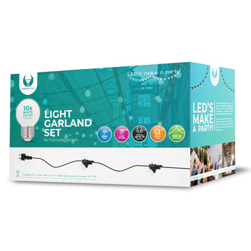 Light Garland 12m +10 Bulbs G45 2W white IP65