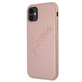 Guess case for iPhone 12 / 12 Pro 6,1&quot; GUHCP12MRSAVSRG pink hard case Saffiano Vintage Script