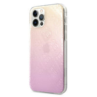 Guess case for iPhone 12 / 12 Pro 6,1&quot; GUHCP12M3D4GGPG pink hard case 3D Raised 4G Gradient