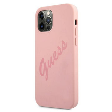 Guess case for iPhone 12 Pro Max 6,7&quot; GUHCP12LLSVSPI pink hard case Script Vintage