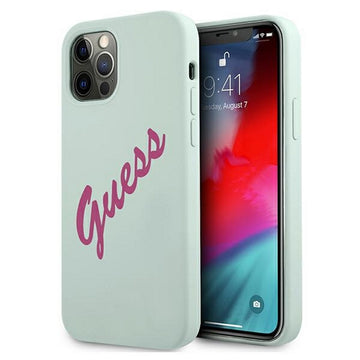 Guess case for iPhone 12 Pro Max 6,7&quot; GUHCP12LLSVSBF blue-fuchsia hard case Silicone Vintage