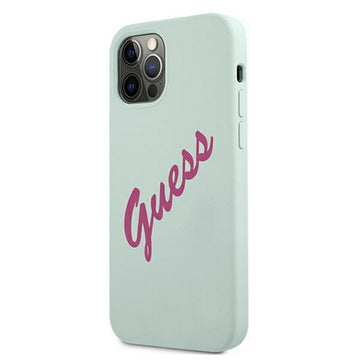 Guess case for iPhone 12 Pro Max 6,7&quot; GUHCP12LLSVSBF blue-fuchsia hard case Silicone Vintage