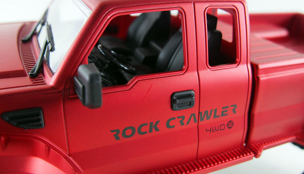 Pickup truck with wheels and tracks 4WD 1:16 red