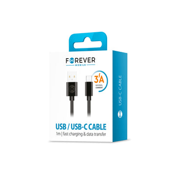 Forever cable USB - USB-C 1,0 m 3A black