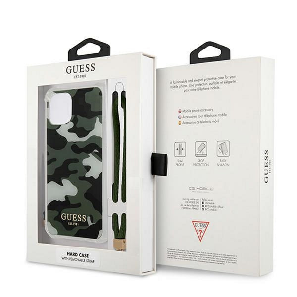 Guess case for iPhone 12 / 12 Pro 6,1&quot; GUHCP12MKSARKA khaki hard case Camo Collection