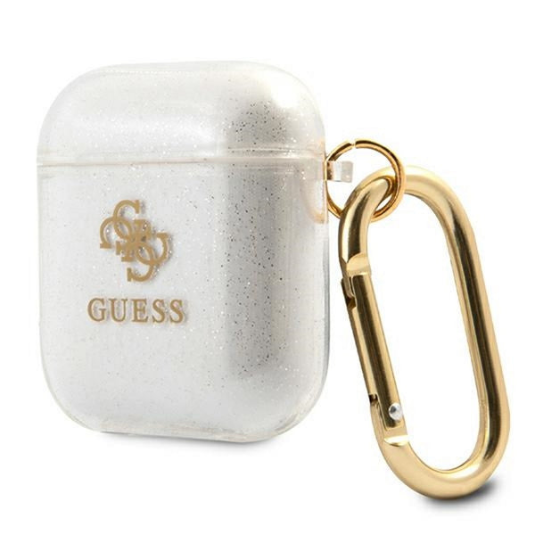 Guess case for AirPods GUA2UCG4GT transparent Glitter Collection