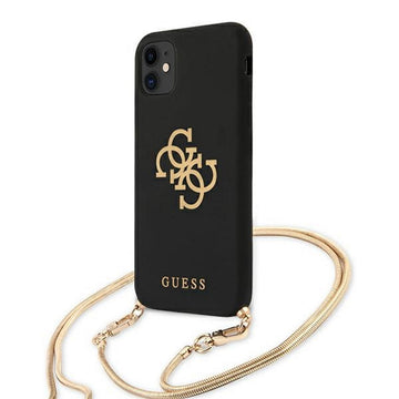 Guess case for iPhone 12 / 12 Pro 6,1&quot; GUHCP12MLSC4GBK black hard case 4G Gold Chain Collection