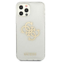 Guess case for iPhone 12 Pro Max 6,7&quot; GUHCP12LPCUGL4GTR transparent hard case Glitter 4G Big Logo