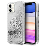 Guess case for iPhone 12 / 12 Pro 6,1&quot; GUHCP12MLG4GSI silver hard case 4G Big Liquid Glitter