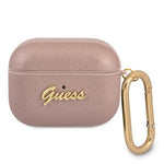 Guess case for AirPods Pro GUAPSASMP pink Saffiano Script Metal Collection