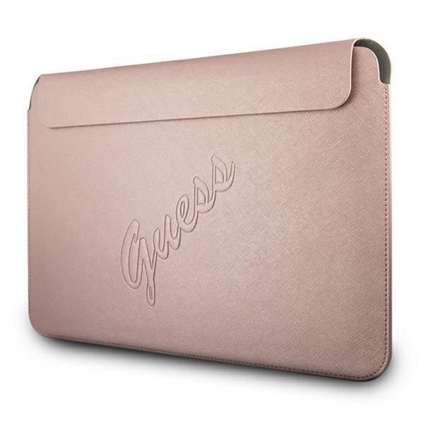 Guess sleeve GUCS13PUSASPI 13&quot; pink Saffiano Script