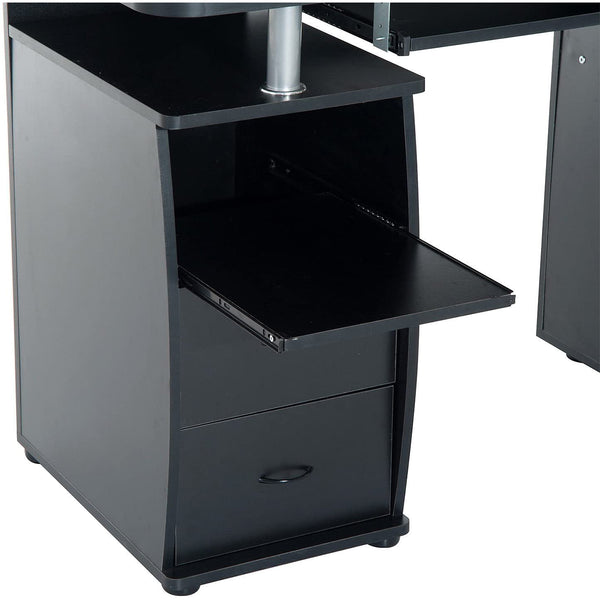 Zennor Thorpe Desk with Drawers & Sliding Keyboard Shelf - Black