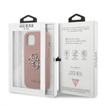 Guess case for iPhone 13 Pro / 13 6,1&quot; GUHCP13LSA4GSPI pink hard case Saffiano 4G Metal Logo