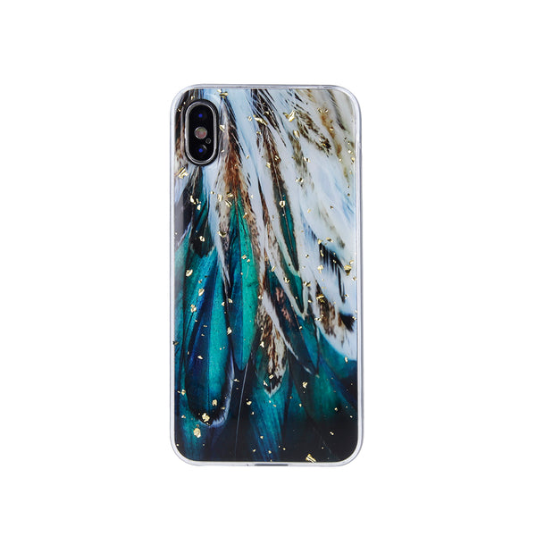 Gold Glam case for iPhone 7 Plus / 8 Plus feathers