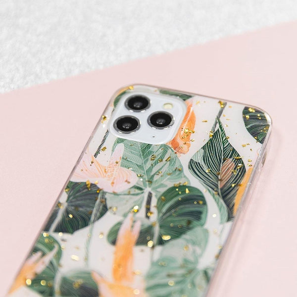 Gold Glam case  for iPhone 12 / iPhone 12 Pro 6,1&quot; Flowerbed