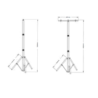 Adjustable Work lights Tripod Stand 1.6m T-Bar Forever Lights