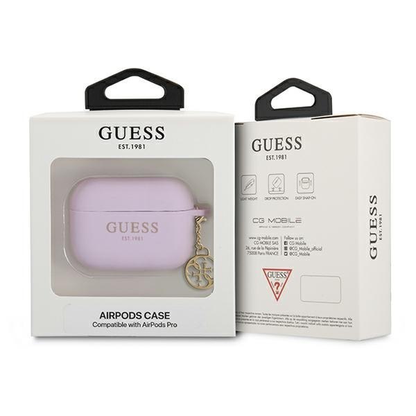 Guess case for Airpods 3 GUA3LSC4EU purple Logo 4G Charm