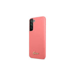 Guess case for Samsung Galaxy S22 Plus GUHCS22MLSLMGFU fushia hard case Silicone Metal Logo Script