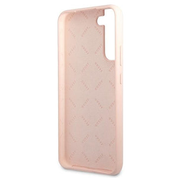 Guess case for Samsung Galaxy S22 Plus GUHCS22MLSLMGPP pink hard case Silicone Metal Logo Script