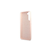 Guess case for Samsung Galaxy S22 Plus GUHCS22MLSLMGPP pink hard case Silicone Metal Logo Script