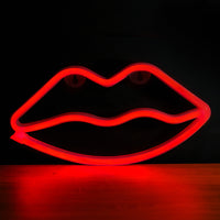 Neon LED Light LIPS red Bat + USB FLNEO8 Forever Light