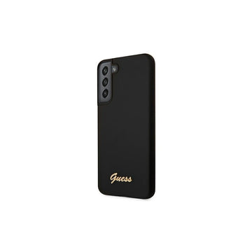 Guess case for Samsung Galaxy S22 Plus GUHCS22MLSLMGBK black hard case Silicone Metal Logo Script