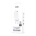 Forever Core Smart PD+ QC 3.0 charger 1x USB + 1x USB-C 30W white