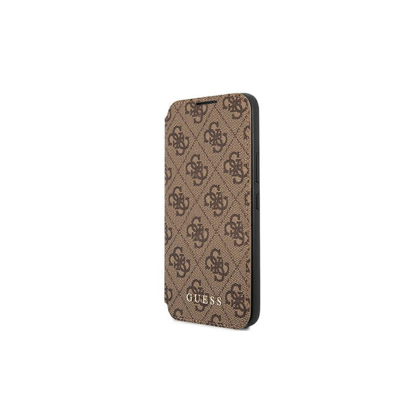 Guess case for Samsung Galaxy S22 Plus GUBKS22MG4GFBR brown book 4G Metal Gold Logo