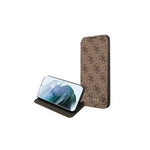 Guess case for Samsung Galaxy S22 Plus GUBKS22MG4GFBR brown book 4G Metal Gold Logo