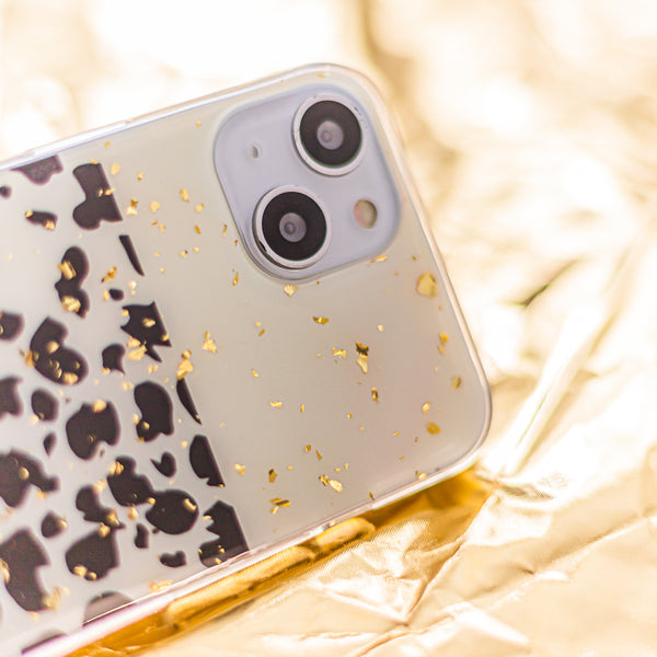 Gold Glam case for Samsung Galaxy A13 4G leopard print 1