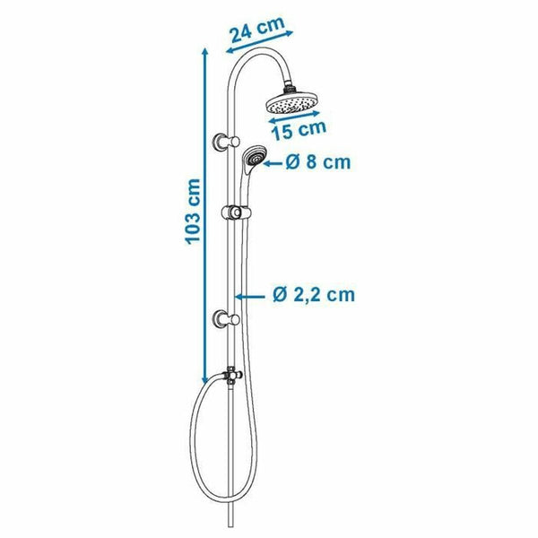 Shower Column Rousseau Sonora 2 Stainless steel 150 cm 50 cm