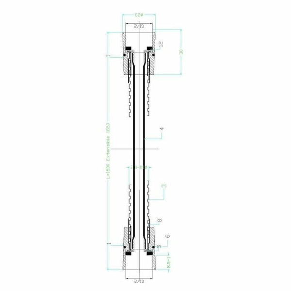 Shower Hose Rousseau Stainless steel 185 cm