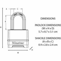 Combination padlock Master Lock M178EURD Steel Zinc Black