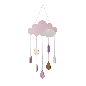 Cot Mobile Atmosphera Clouds Pink MDF Wood