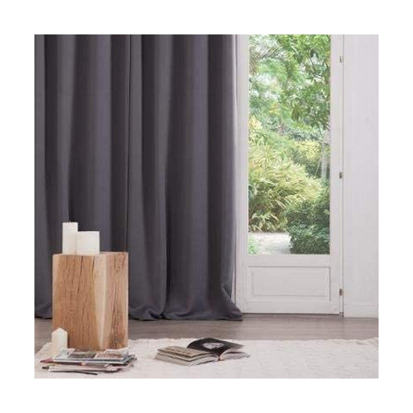 Curtains Atmosphera Opaque Grey Polyester 2 Units (135 x 240 cm)