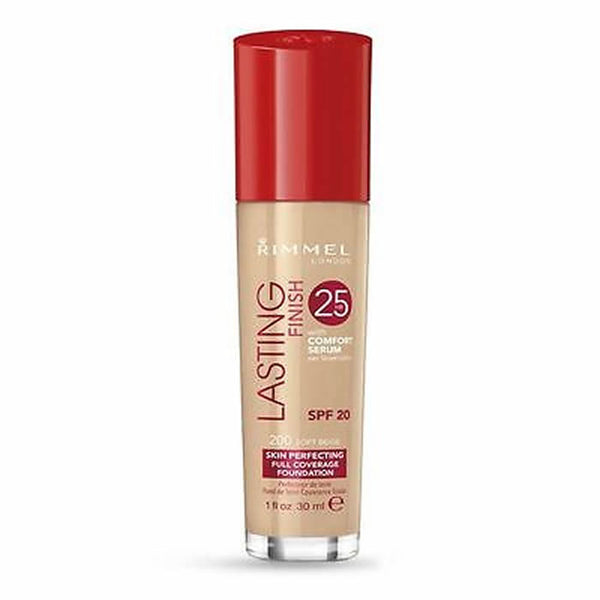 "Rimmel Lasting Finish 25H Foundation With Comfort Serum 200 Soft Beige "