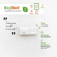 Wireless Doorbell with Push Button Bell SCS SENTINEL EcoBell 100 100 m