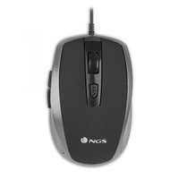 NGS Mouse Wired Tick 1600dpi 6 Tasti Nero/Argento