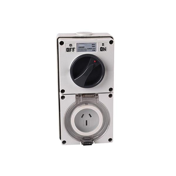 3 Flat Pin Combination Switch Socket 250V