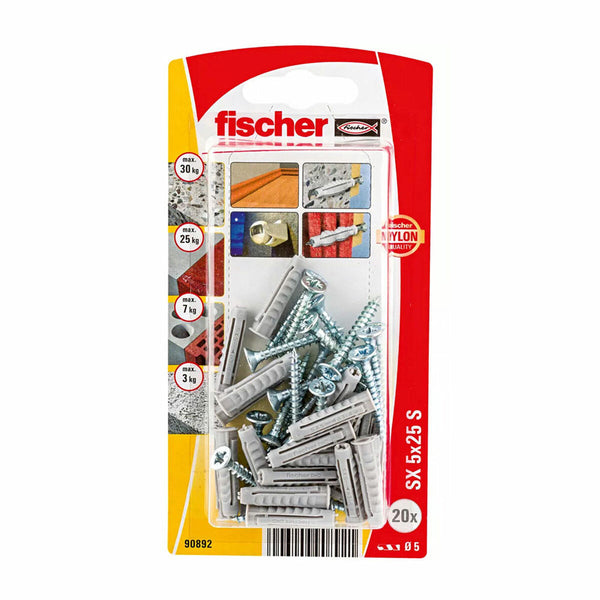 Chevilles et vis Fischer Chevilles et vis 20 Pièces (5 x 25 mm)