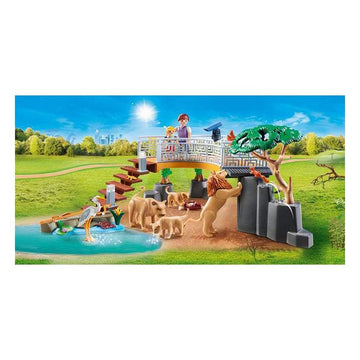 Playset Family Fun Lions Outdoor Enclosure Playmobil 70343 (61 pcs)