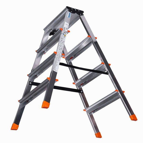 4-step folding ladder Krause 120403 Silver Aluminium