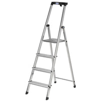 4-step folding ladder Krause 126320 Black Silver Aluminium