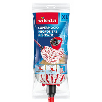 Metla za brisanje tal Vileda Microfibre And Power Rdeča Mikrovlakna Kovina