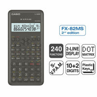 Scientific Calculator Casio FX-82 MS2 Black Dark grey Plastic