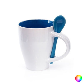 Mug with Small Spoon 149459 (350 ml) Bicoloured