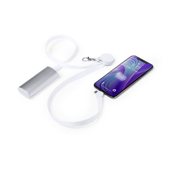 Lanyard Charger with USB-C, Micro USB and Lightning 146145 White